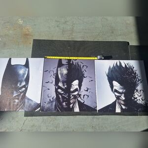 Three-Panel Dark Comic Art Print in Black and Gray